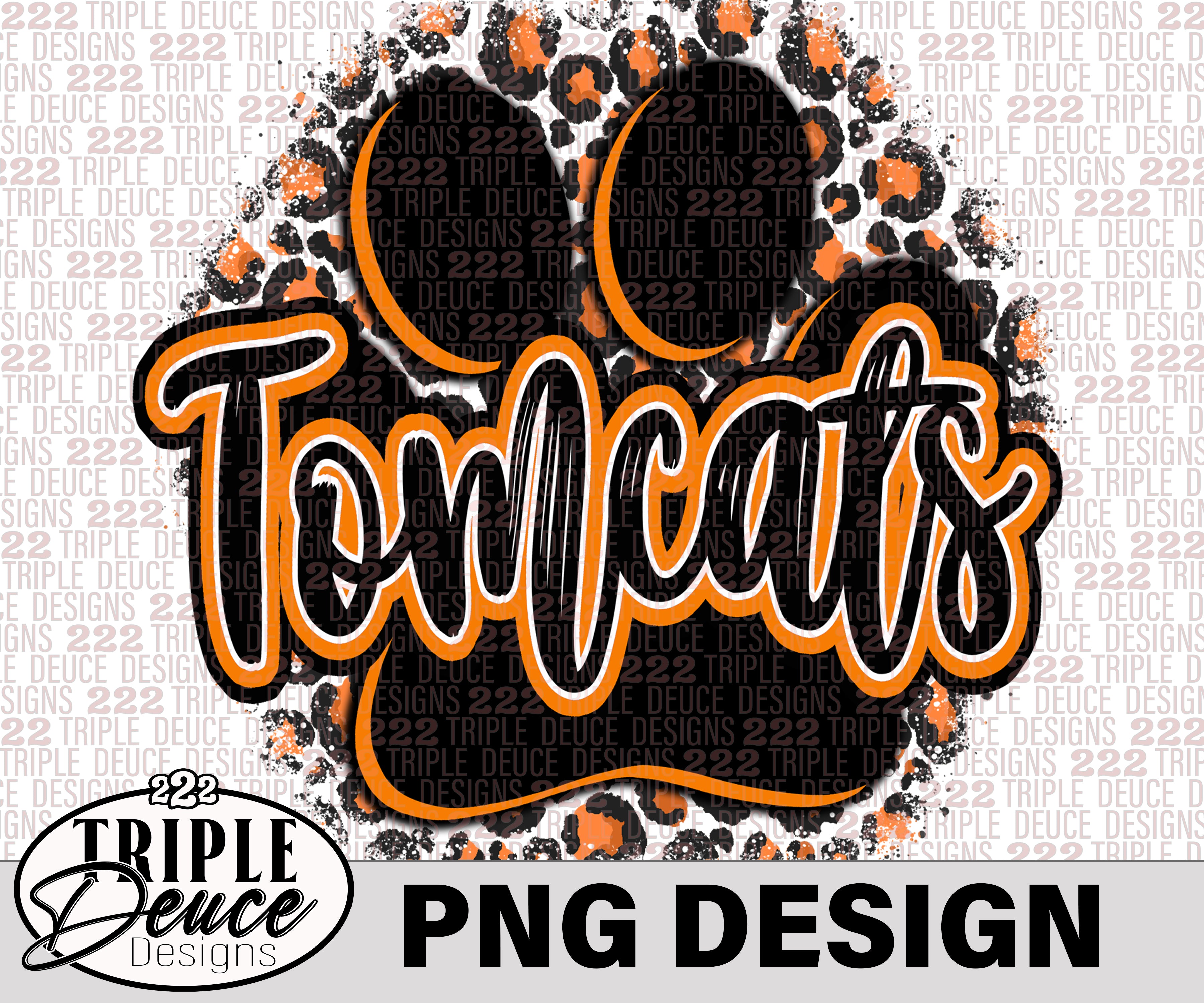Tomcats Pawprint - Orange PNG Design – Triple Deuce Designs