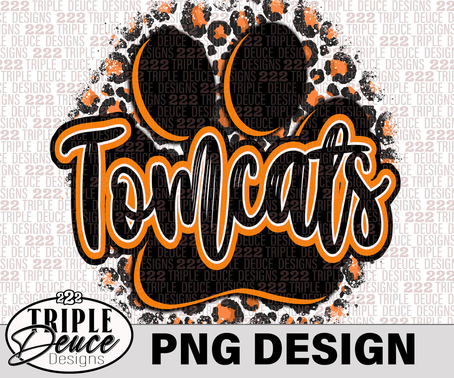 Tomcats Pawprint - Orange PNG Design