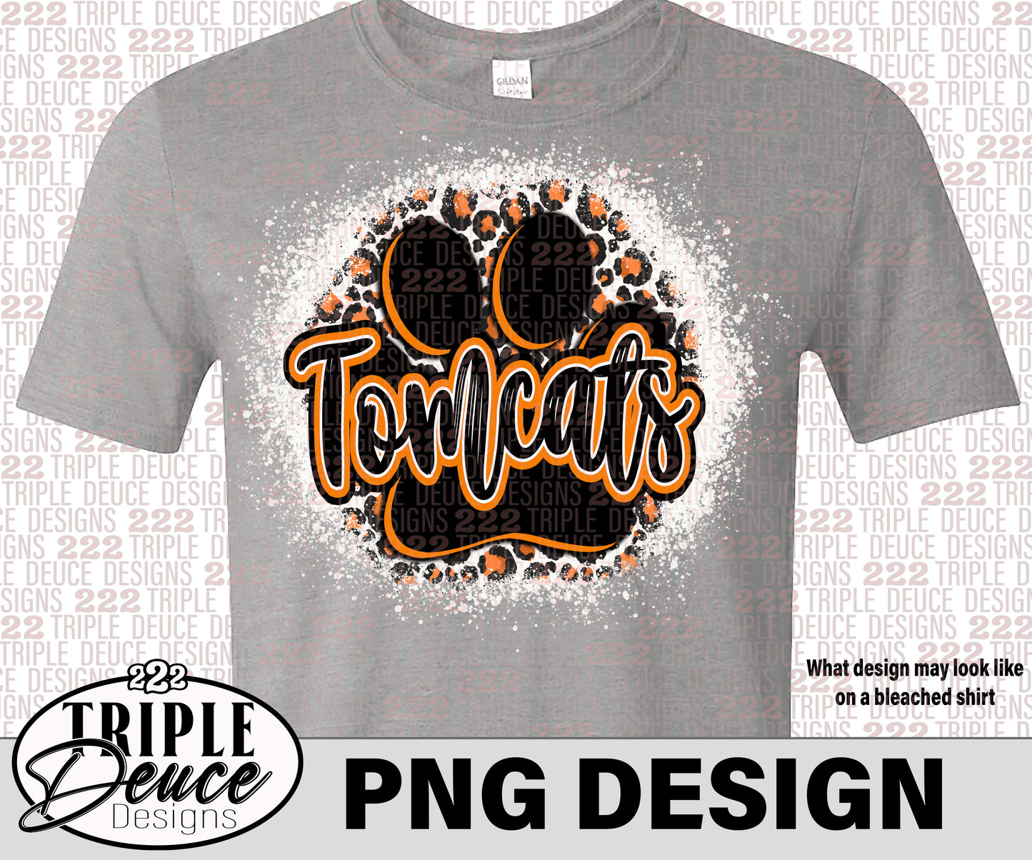 Tomcats Pawprint - Orange PNG Design