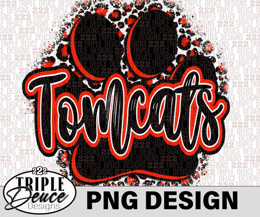 Tomcats Pawprint Red PNG Design