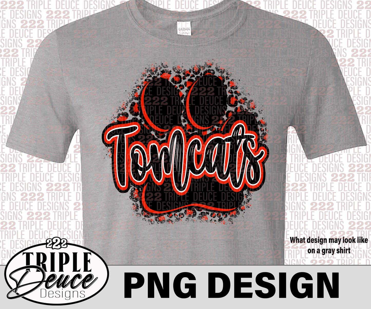 Tomcats Pawprint Red PNG Design