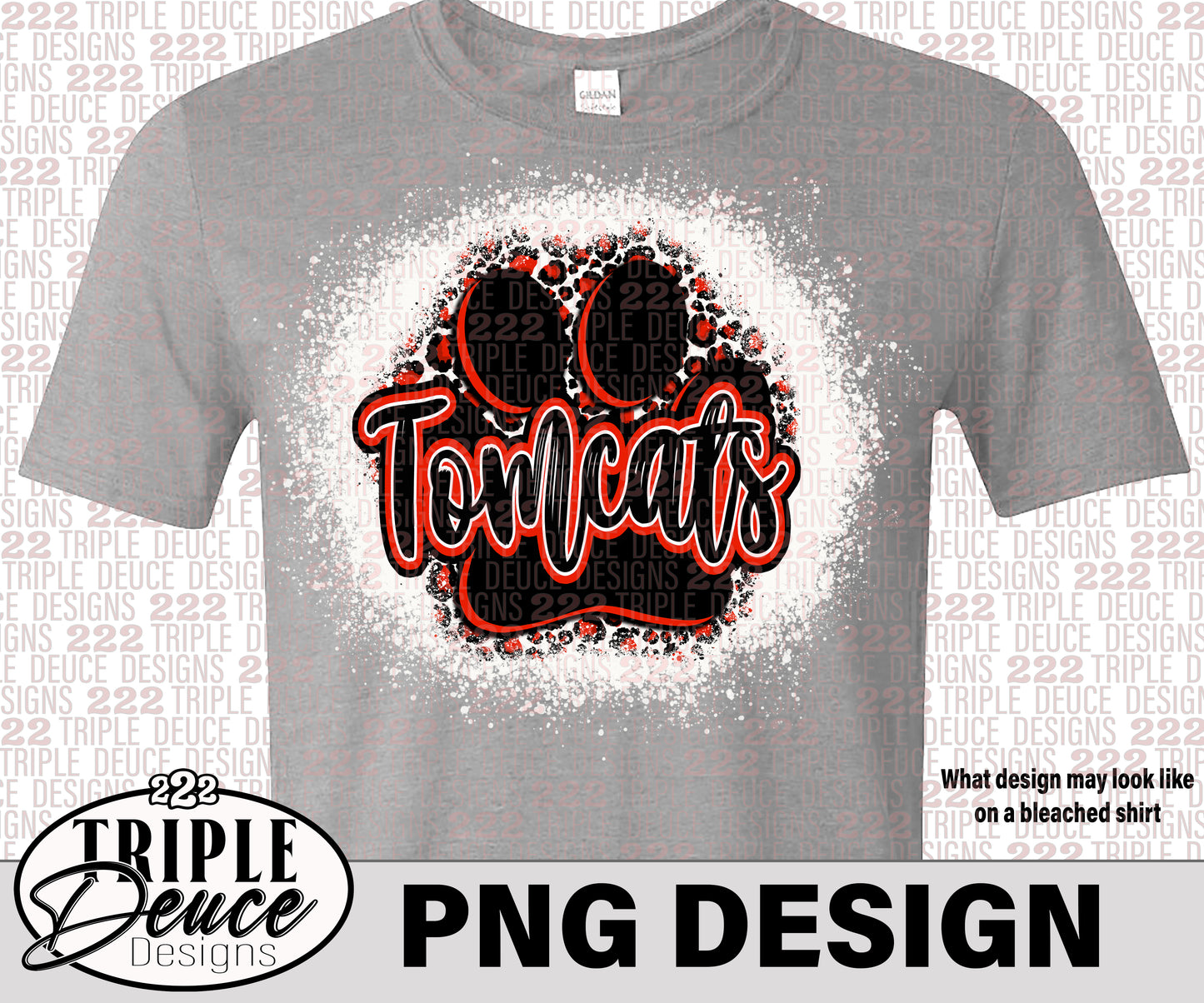 Tomcats Pawprint Red PNG Design