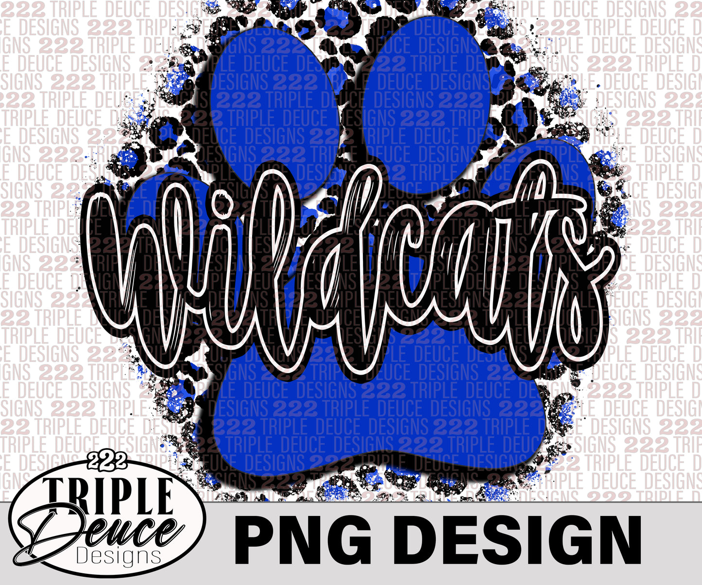 Paris Wildcats Pawprint Blue-White PNG Design