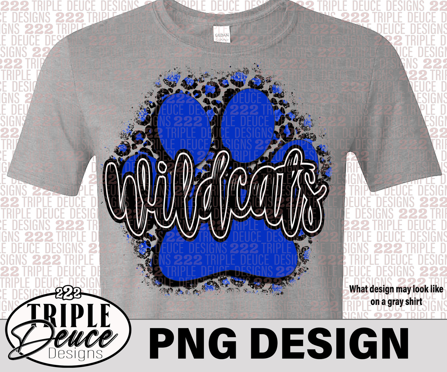 Paris Wildcats Pawprint Blue-White PNG Design