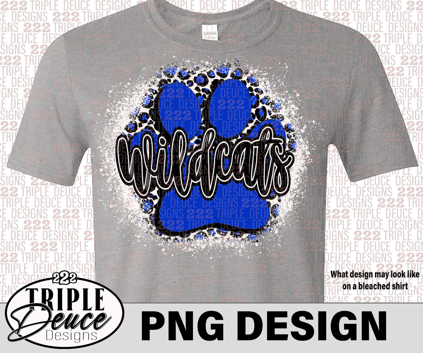 Paris Wildcats Pawprint Blue-White PNG Design