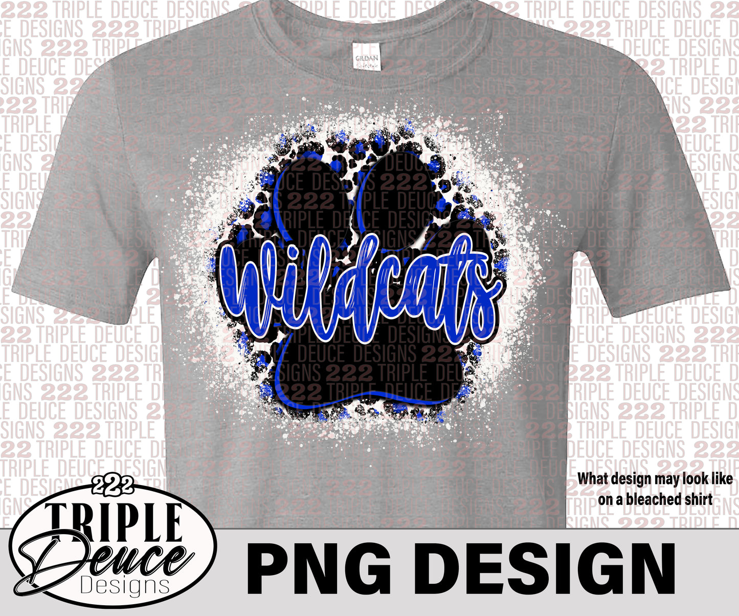 Paris Wildcats Pawprint Blue PNG Design