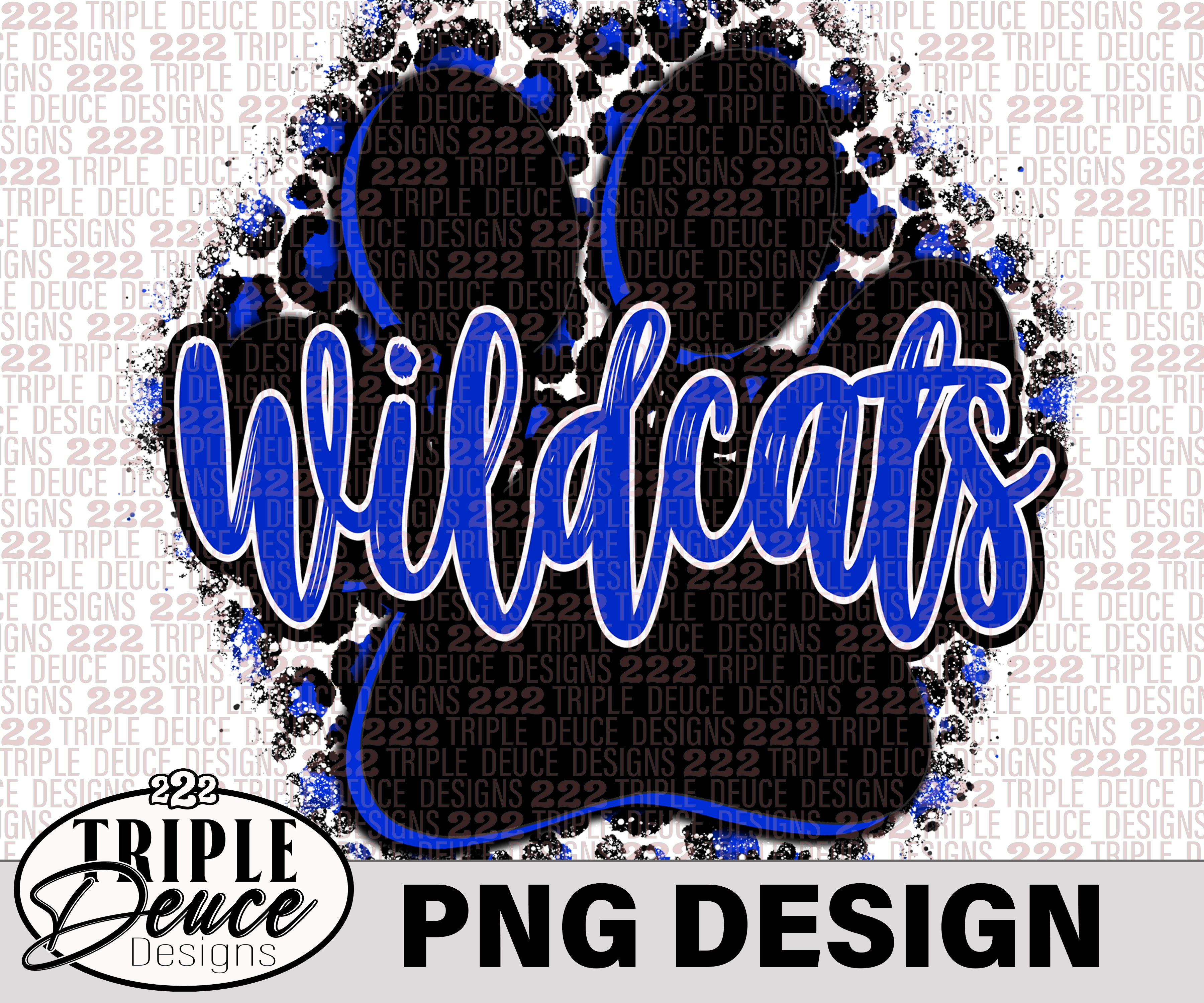 Paris Wildcats Pawprint Blue PNG Design – Triple Deuce Designs