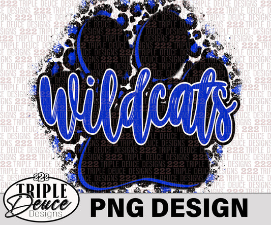 Paris Wildcats Pawprint Blue PNG Design