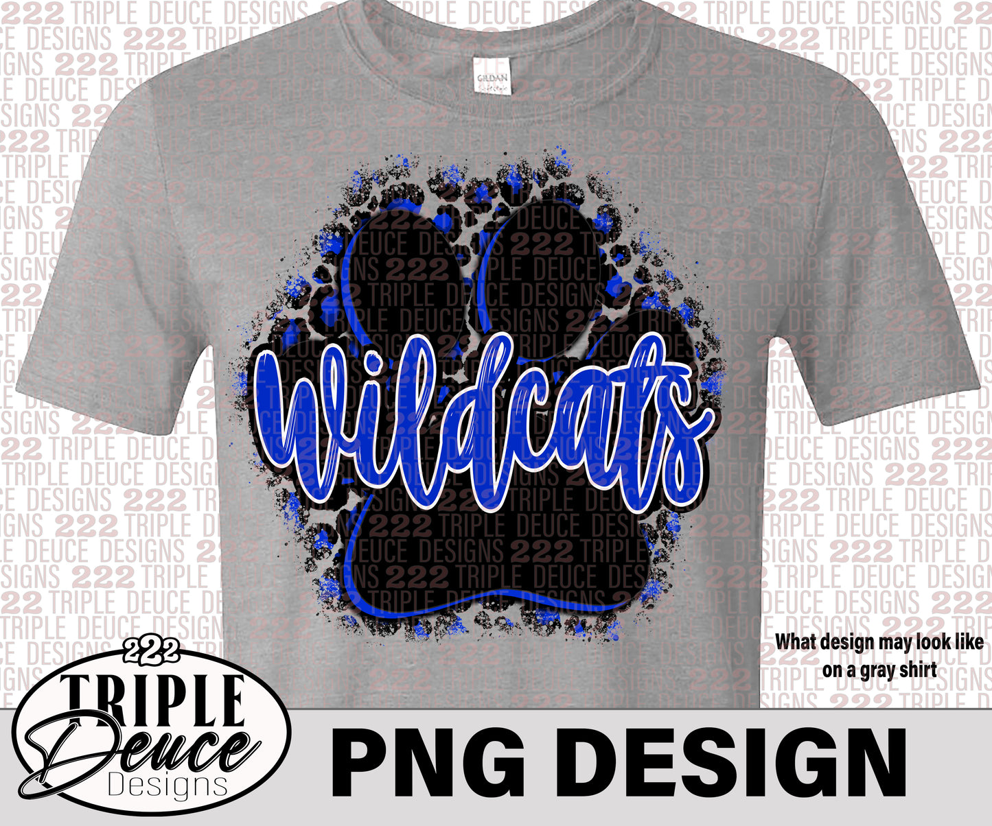 Paris Wildcats Pawprint Blue PNG Design