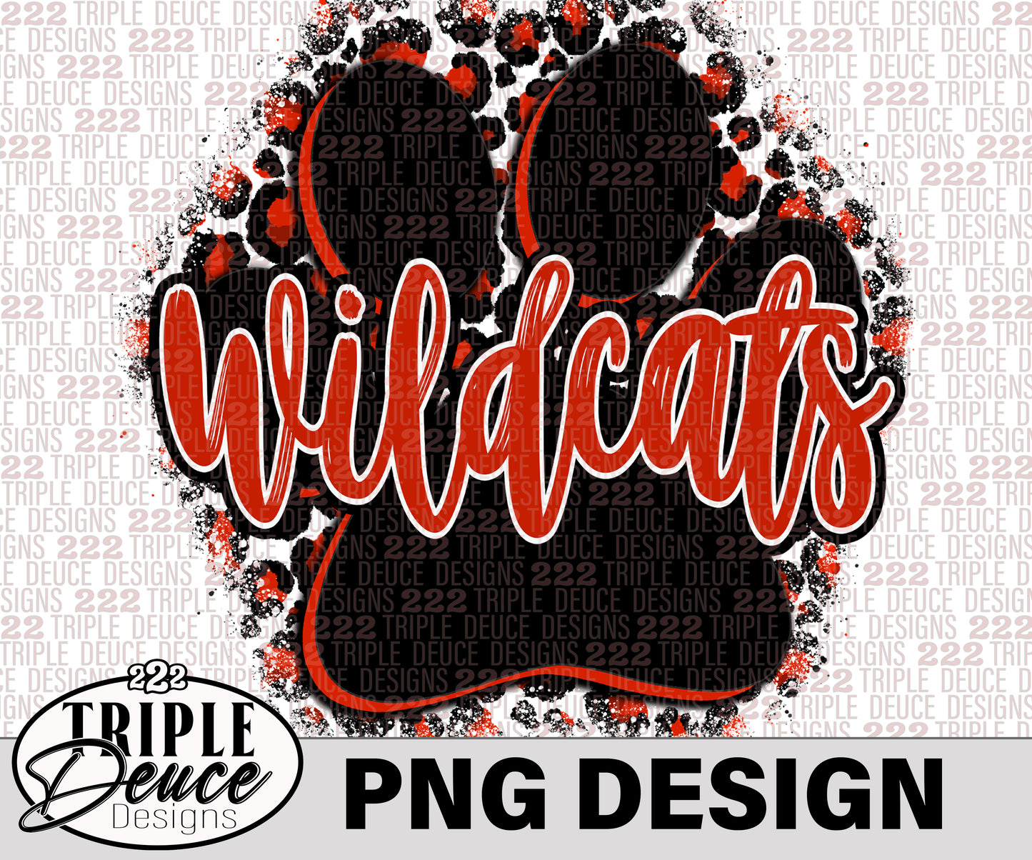 Wildcats Pawprint - Red-black PNG Design