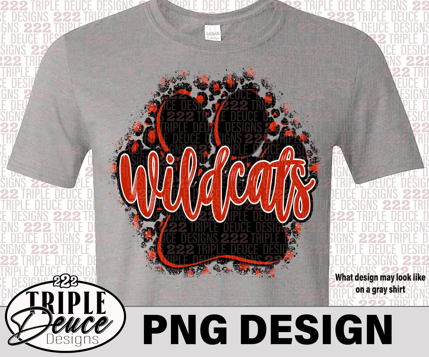 Wildcats Pawprint - Red-black PNG Design