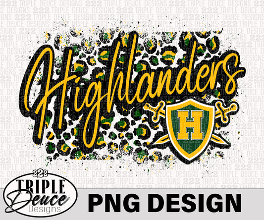 Huntington Highlanders Green-Gold PNG Design