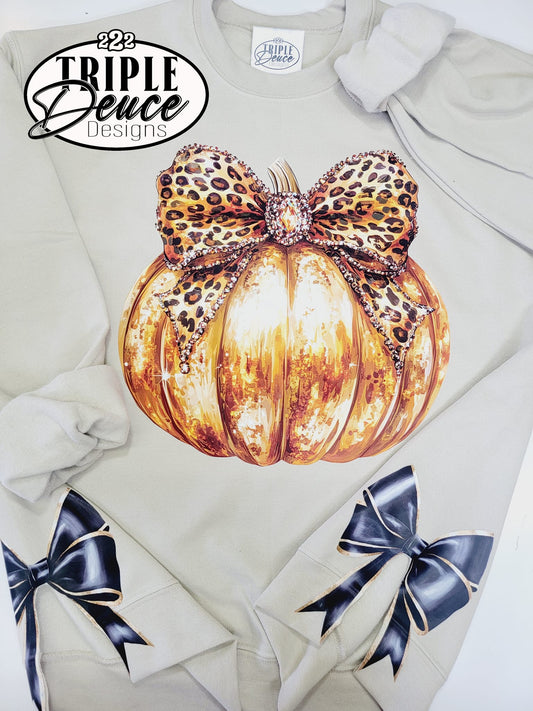 Fall Glitzy Pumpkin Bow Cutout