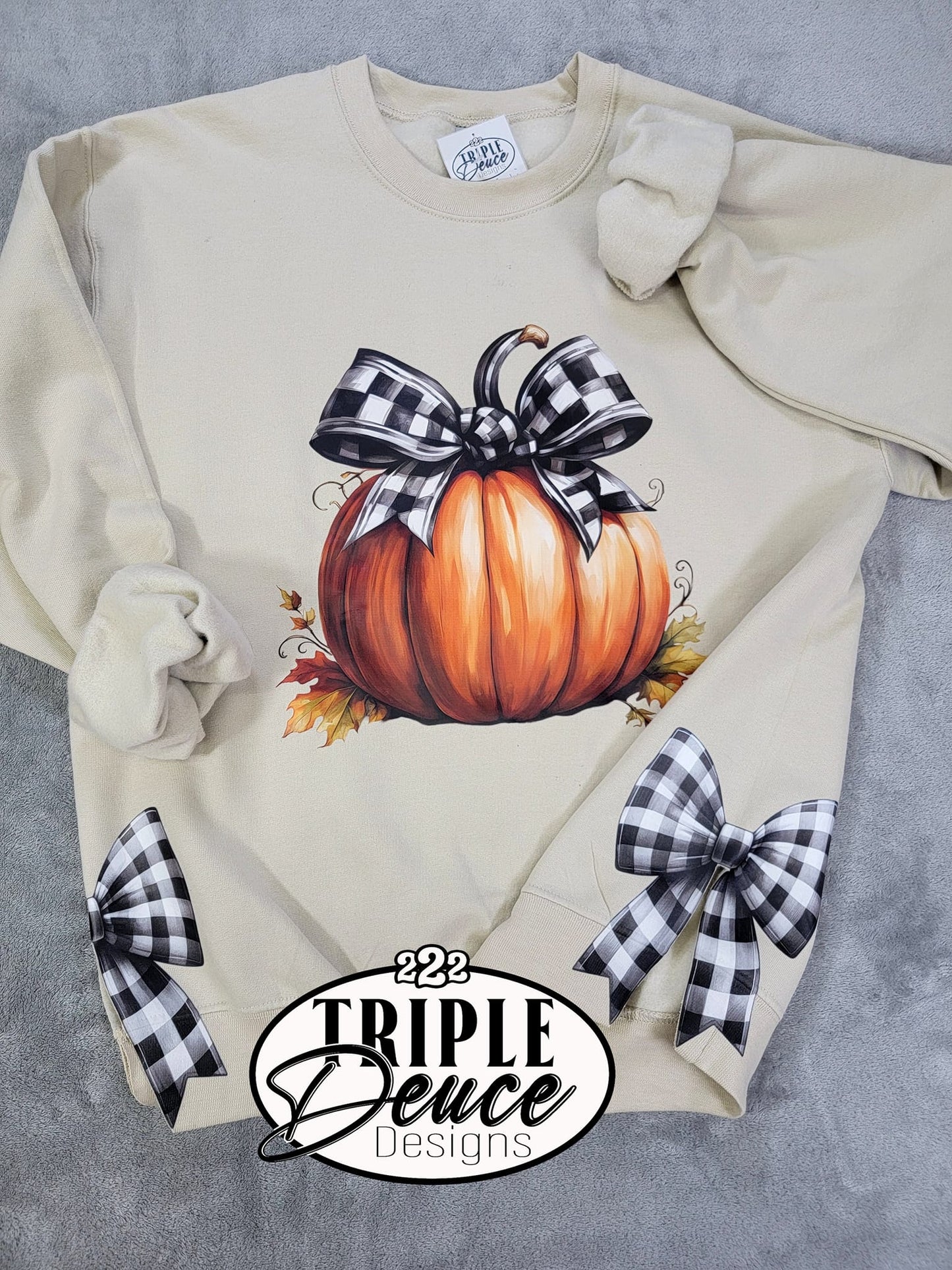 Fall Plaid Pumpkin Bow Cutout