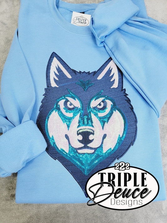 SV Timberwolves Wolves Sequin Name Sweatshirt