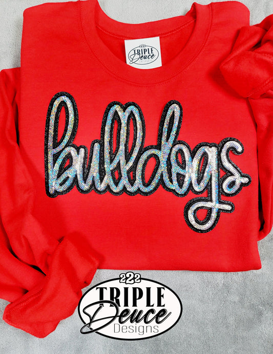 Bulldogs Sequin Name Sweatshirt